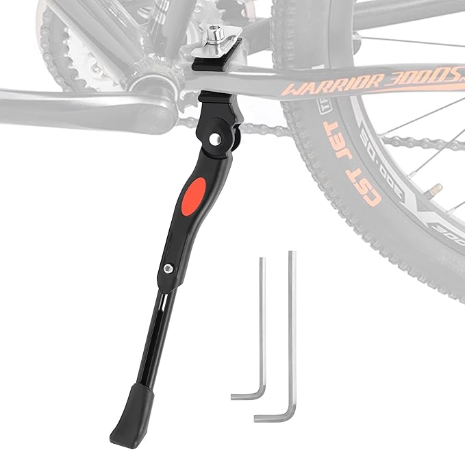 Bike Kickstand,Adjustable Kids Bicycle Kickstand for 18'' 20'' 22'' 24'' 26'' Inch Wheel Side with Hexagon Wrenche Stand 18-26inch Mountain Bike/ Road Bike/BMX/MTB, Black