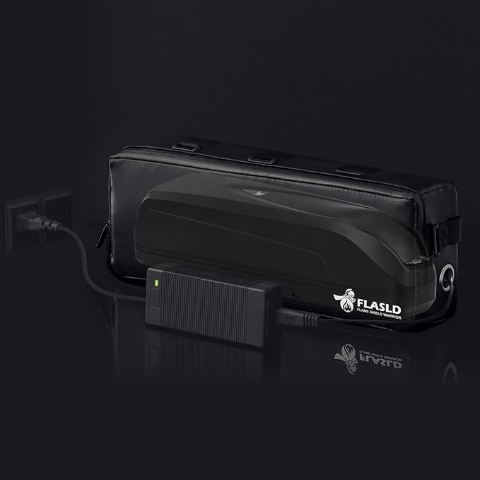 FLASLD Fireproof Electric Scooter Battery Hanging Bag, 15.3 x 5.9 x 4in Ebike Battery Bag, Electric Bike Bicycle Saddlebag, Storage Ebike Bag