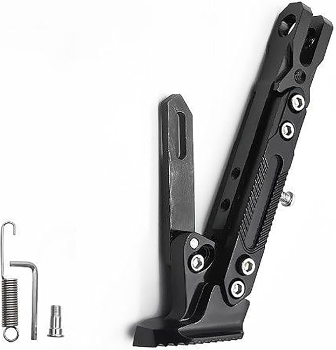 Motorcycle Adjustable Kickstand for Ducati Streetfighter V4/V4S 2020-2024, Aluminum Side Stand Folding Retractable Support Leg, Motorbike Support Parking Tripod Support Stand,B Black