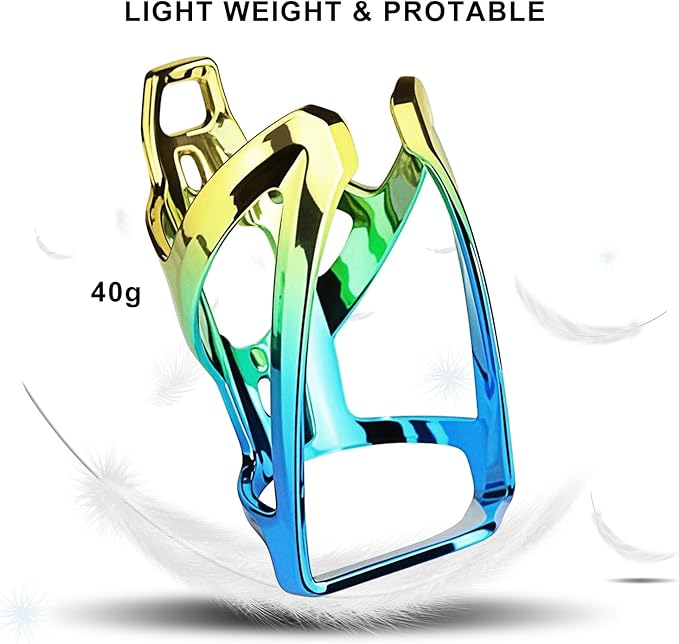 Bike Water Bottle Holder with Screws Lightweight Cycling Bicycle Water Bottle Holder for Road, Mountain Bike (Dazzle Yellow Blue)