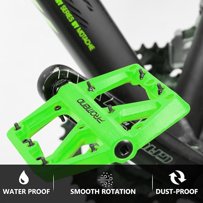 Mountain Bike Pedals - Durable Nylon DU Bearing Platform Pedals for MTB and BMX