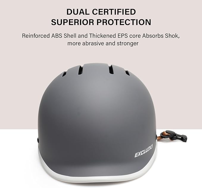 Exclusky Bike Helmet for Adults,Adjustable Cycling Helmet for Men & Women Safety Certified Bicycle Helmet for Commuting, Road Biking, Skating with USB Rechargeable Rear Light