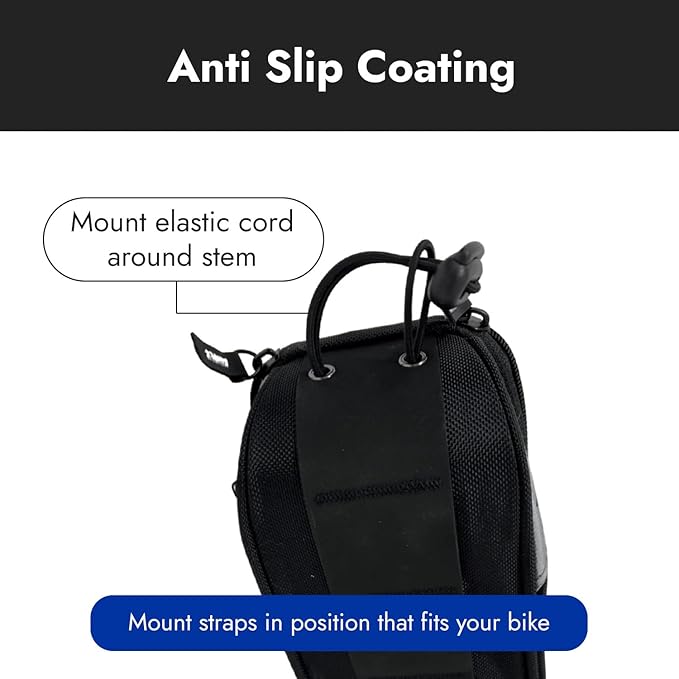 BiKase Beetle Large E-Bike Phone Bag - Water Resistant Nylon Phone Mount for Bicycles, Fits iPhone 15/14/13 Max & Samsung Galaxy, Easy Install Top Tube Cell Holder for Ebikes