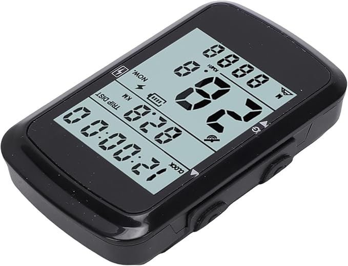 Focket GPS Bike Computer, 2.4in LCD Wireless Speedometer with Auto Satellite Time Calibration 1200mAh Battery Bike Odometer for Cycling Mountain Biking