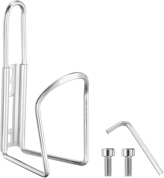 HARFINGTON Bicycle Water Bottle Cage Lightweight Aluminum Basic Bike Universal Water Bottle Holder Mount with Hardware for MTB Mountain Road Gravel