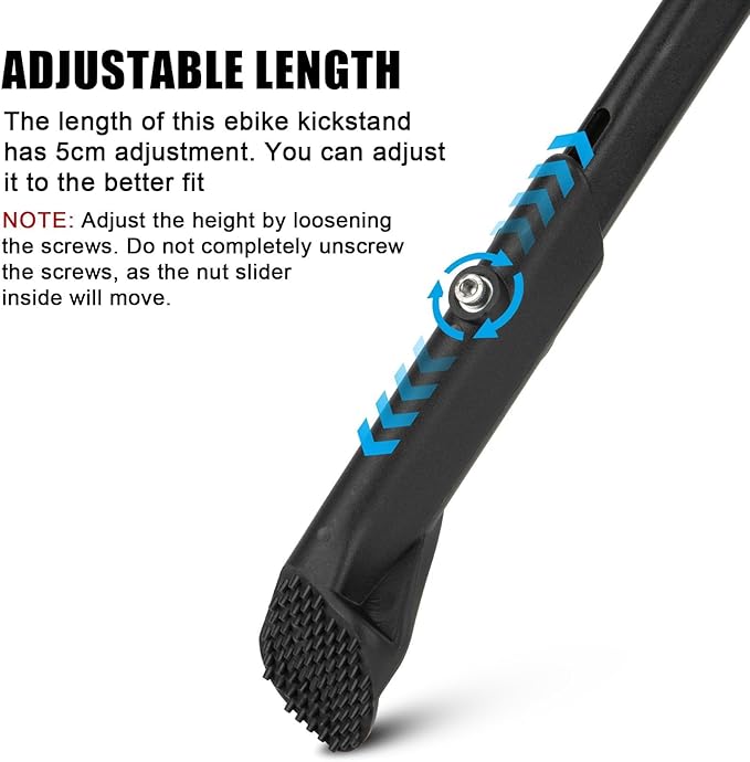 Bike Kickstand 24"-29", PSLER Adjustable Non-Slip Electric Bike Kickstand Kick Stand for Ebike Mountain Bike Adult Bikes with 2 Holes(40mm)