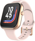 iTouch AIR 5 Smartwatch - 1.85" AMOLED Display, Bluetooth Calling, 100+ Sports Modes, Heart Rate, SpO2, Sleep & Stress Tracking, IP68, 7-Day Battery Life (Rose Gold Case w. Blush Silicone Band)
