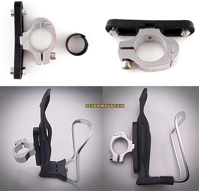 Adjustable Bicycle Water Bottle Cage Mount, Universal Handlebar Bottle Carrier, Bike Frame Hydration Accessory