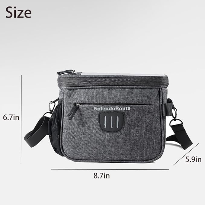 Handlebar Bag With 6.5" Phone Holder - Bicycle Front Shoulder Bag, Bike Basket Storage With Detachable Strap for MTB Road Bike