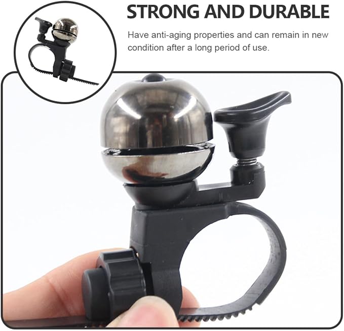 IMIKEYA Vintage Bike Bell and Scooter, Silver Removable Handlebar Ring Bell, Loud Crisp Sound Bicycle Accessory for Mountain and Road Bikes