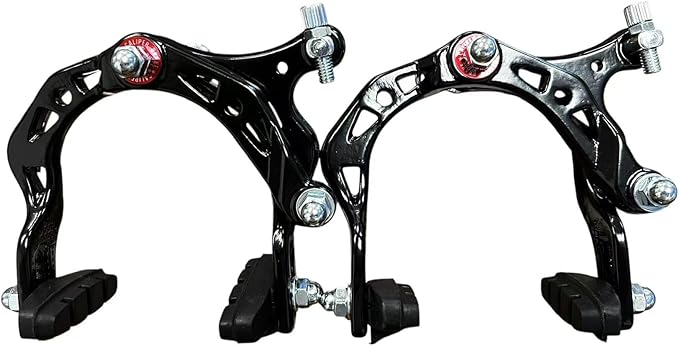 1 Pair C-Brake Brake Arm Set – Front & Rear Side Pull Rim Brakes with 50mm Pads, 110mm Arm – Electroplated Aluminum Alloy