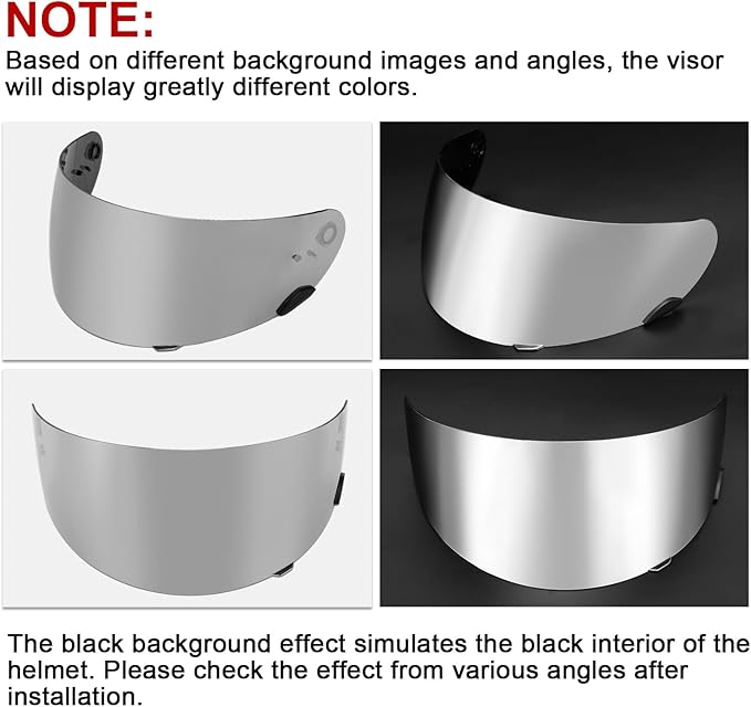 PSLER Qualifier Visor- Qualifier DLX Helmet Visor Motorcycle Face Shield Accessories Replacement for Bell Qualifier/Star/Vortex/RS-1/Revolver,Silver-Mirror