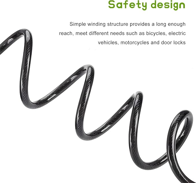 Motorcycle Helmet Lock & Cable, Anti-Theft Aluminum Alloy Helmet Holder Hook with 2 Keys, Universal Handlebar Mounting Helmet Security Lock for Motorbike Scooter Street Bike (Lock & Cable)