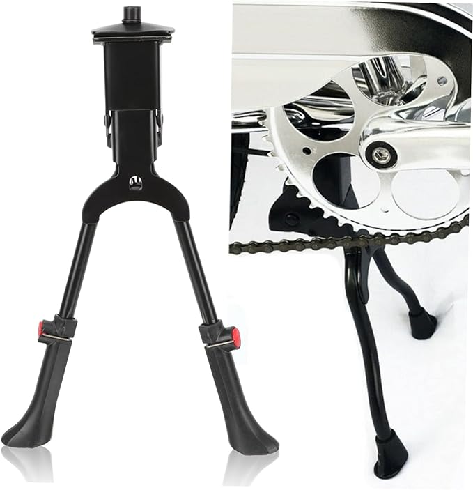 Double Leg Mountain Bike Kickstand Adjustable Metal Bicycle Support for Easy Parking Wear-Resistant Kickstand for Outdoor Cycling