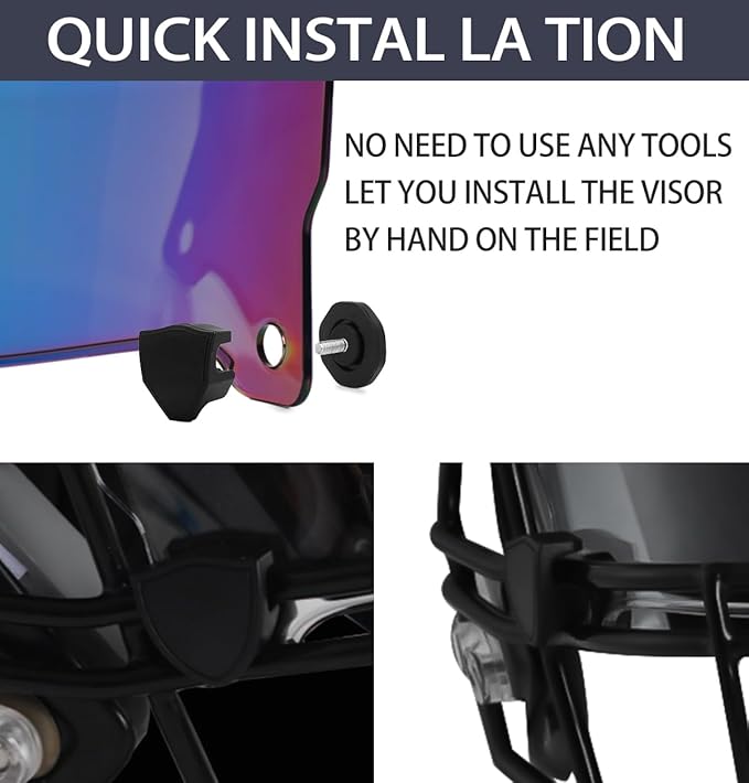 Football Visor Helmet Clear Visor, Scratch Resistant, UV Block, Anti-Fog, Anti-Cracking. Fits Youth and Adult Football Helmets.