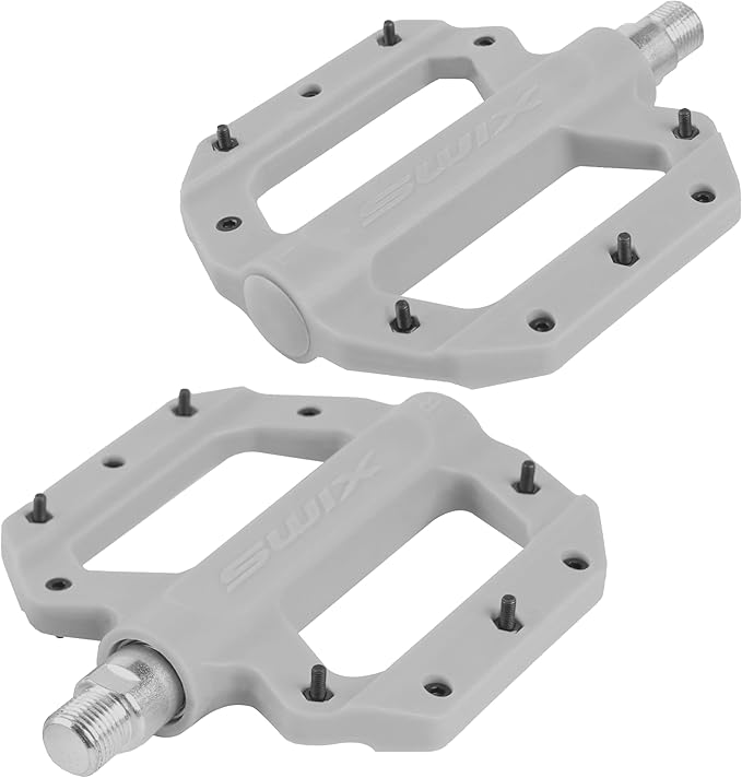 SWIX Bike Pedals Professional Mountain and Road Bike Flat Pedal Wide Paltform and Lightweight Non-Slip Pedal for 9/16" Bike/Hybrid Bike/E-Bike Parts Replacement Pedals Bike Accessories