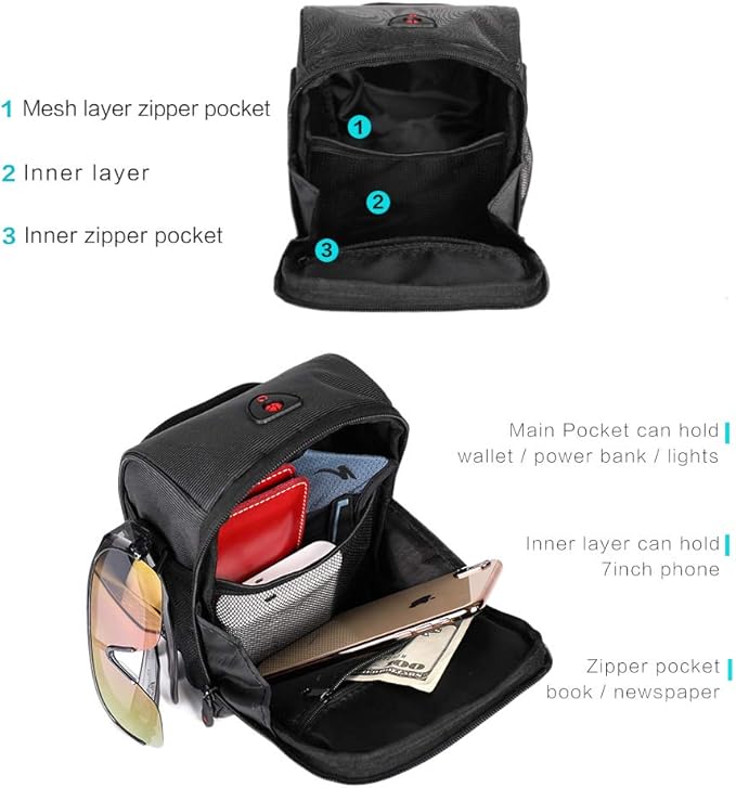 Rhinowalk Bike Handlebar Bag Bike Front Bag Road Bike Bag Bike Frame Bag Bike Basket Bag Bicycle Bag Professional Cycling Accessories-M
