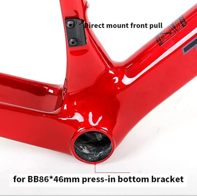 Carbon Fiber Road Bike Frameset Disc Brake Racing Frame 45/48/51/54CM 12x100/12x142mm Thru Axle Bicycle Frame for 700c Wheels(White,51cm)