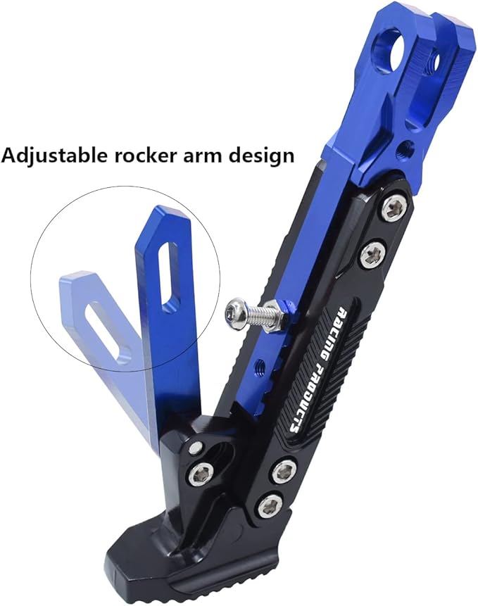 Universal Motorcycle Kickstand Adjustable Foot Side Support Parking Kickstand for Electric Motorbike Parking Foot Side Support Stand (Blue)