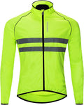 WOSAWE Men's High Visibility Cycling Wind Jacket Water Resistance Reflective Windbreaker