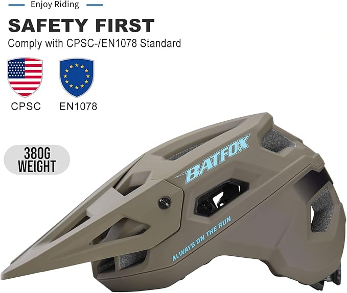 BATFOX Bike Helmet,Mountain Bike Helmet Helmets for Men Women Adults Youth
