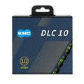 KMC 10-Speed DLC10 Series High-Performance Chain | for Road/Mountain/Gravel | Shimano, SRAM, and Campagnolo Compatible | 116 Links, Missing Link Included | Green