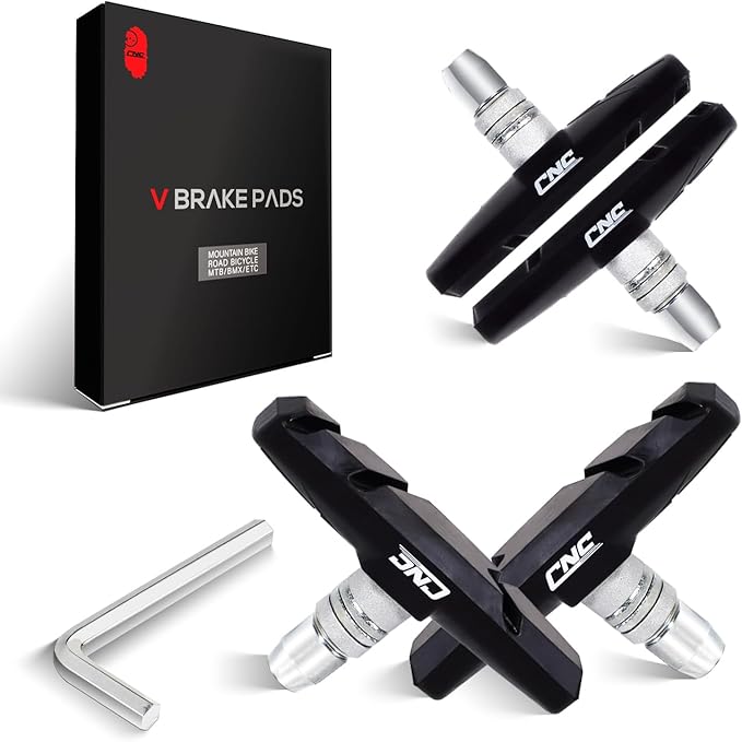 CNC 2 Pairs Bicycle V-Brake Pads, Bike 70mm V Brake Blocks Set, Cantilever Brake Pads Shoes for Mountain/Road/Kids/MTB/Children's/Cycle Bike Rim.