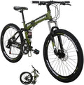 EUROBIKE Adult Folding Mountain Bike HY G4/G6 Foldable Bicycle for Women 26 Inch Wheels 21 Speed Mens Folding Bike Dual Suspension MTB Bicycle