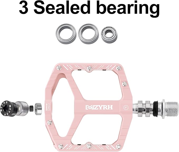 MZYRH Mountain Bike Pedals MTB Pedals,9/16" Non-Slip Lightweight Aluminum Alloy Bicycle Pedals for Road Mountain BMX MTB