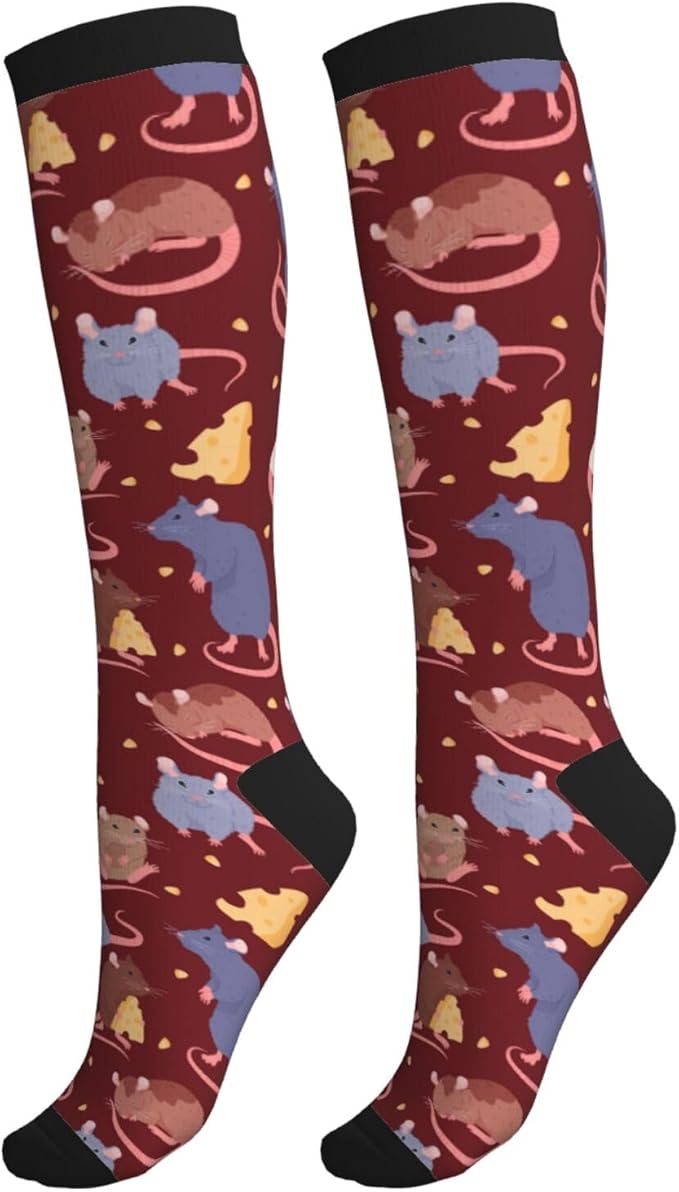 bassyil Compression Socks for Women & Men Circulation 15-20 mmHg Knee High Best Support for Nurses Travel Running Athletic