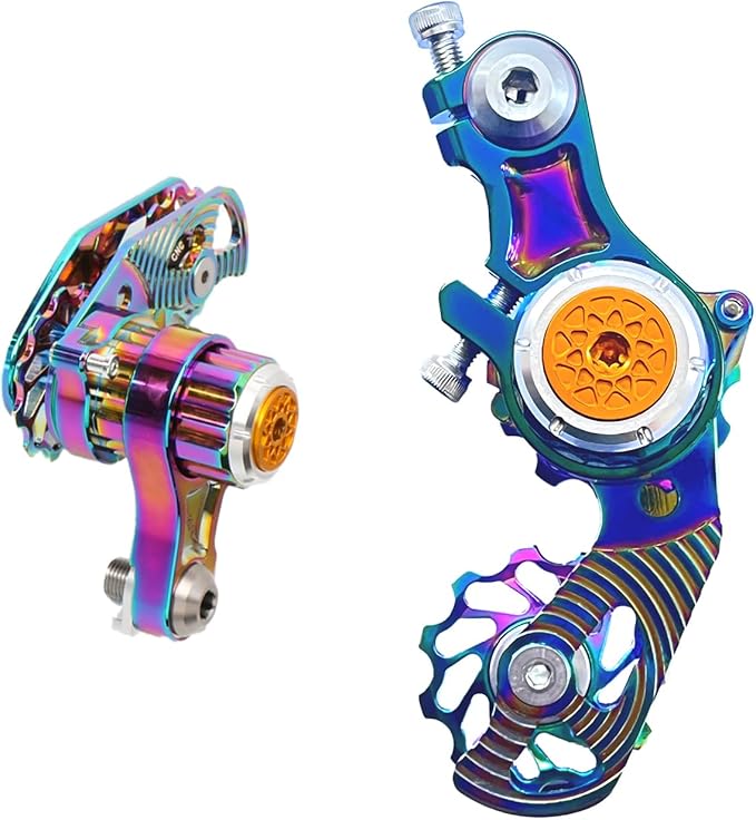 Single Speed Chain Tensioner Kit, CNC 6061 Aluminum Adjustable Tensioner with 11T Guide Pulley (Ceramic Bearing), Rear Derailleur Hanger Mount for Hardtail MTB, BMX, DJ & Folding Bikes