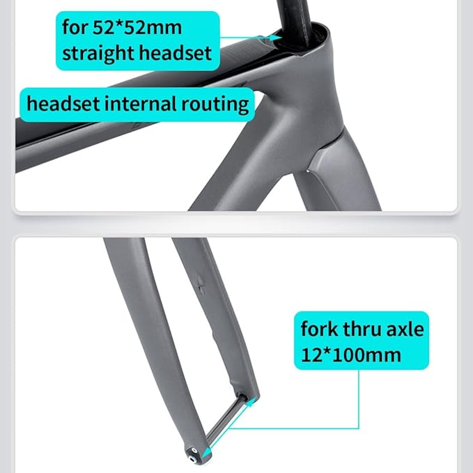 Carbon Road Bike Frameset 700c Disc Brake Bike Frame 46/48/50/52/54cm Breakwind Racing Frame Thru Axle 12 * 100/12 * 142mm Internal Routing