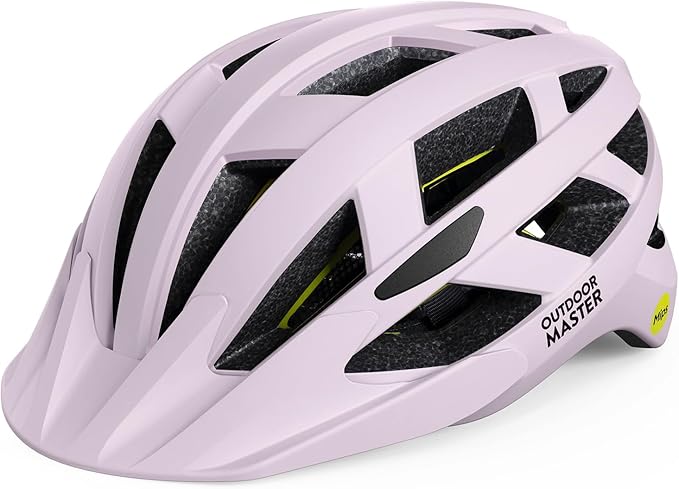 OutdoorMaster Gem Recreational MIPS Cycling Helmet - Two Removable Liners & Ventilation in Multi-Environment - Bike Helmet in Mountain, Motorway for Youth & Adult