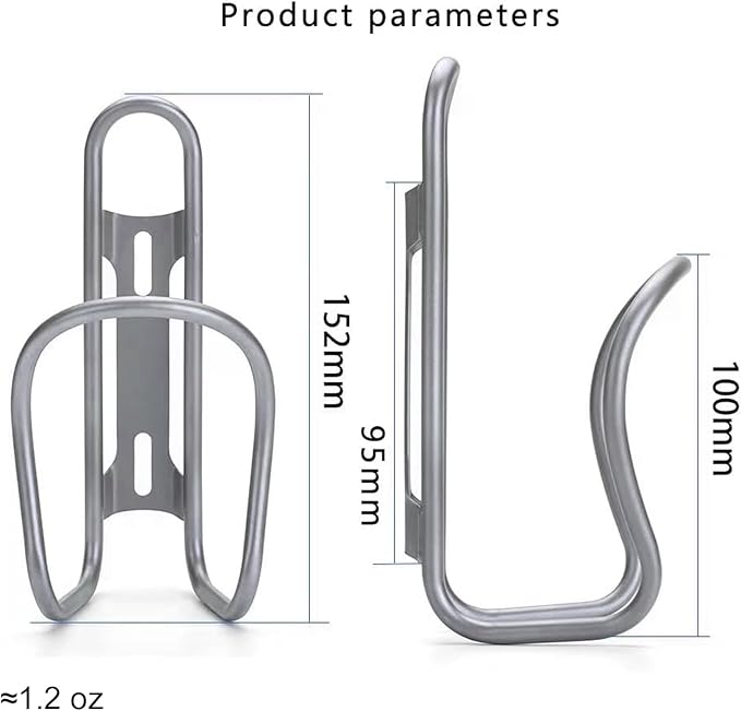 Titanium Bike Water Bottle Cages, 2-Pack, Lightweight and Durable Alloy Holder for MTB and Road Bicycles - Silver (Mixed 2Pack)