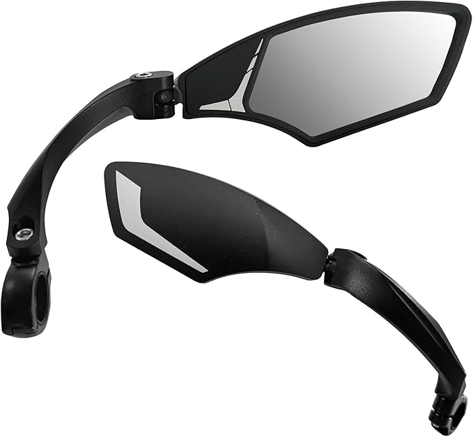 Hafny New Handlebar Bike Mirror, HD Blast-Resistant, Safe Crystal Clear Glass Lens, Adjustable Rotatable Bicycle Mirror, Rearview Mirror for Bicycle, HF-MR095
