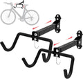 Qualward Bike Wall Mount Hanger, Garage Bike Rack for Indoor Bicycle Storage in Garage Home, Horizontal Bike Holder for Road Bikes, Mountain Bikes, Hybrid Bikes