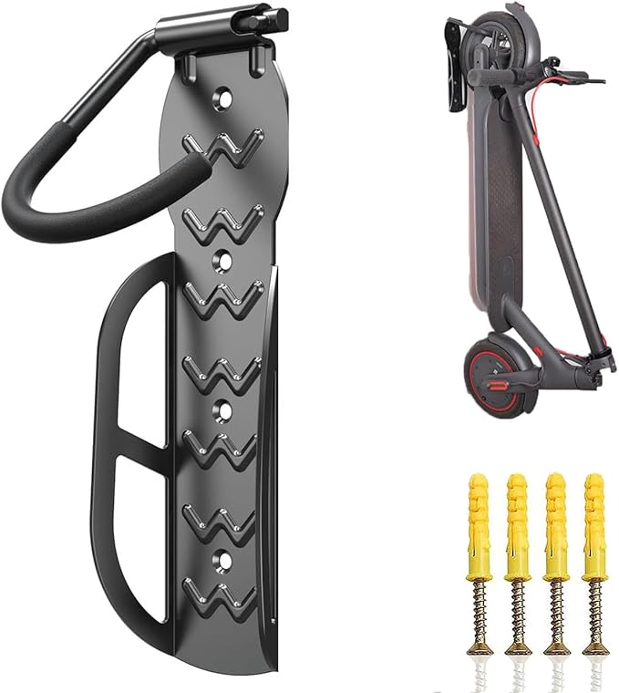 AceTaken Eletric Scooter Rack Wall Mount,Scooter Hangers for Indoor,Garage,Shed, Vertical Hook Holder for Bike,Electric Scooter,Kid Scooter, Heavy Duty Holds Up to 60 lbs