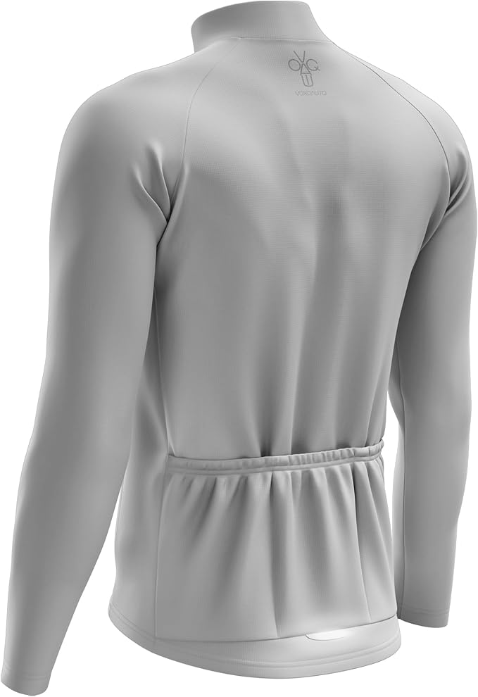 Men's Cycling Jersey Moisture Wicking Long Sleeve Full Zip Bike Road Riding Biking Shirts+ Cycling Glasses