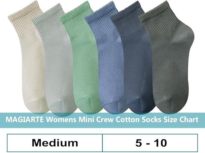 MAGIARTE Womens Mini Crew Ankle Socks Athletic Casual Cotton Socks for Women