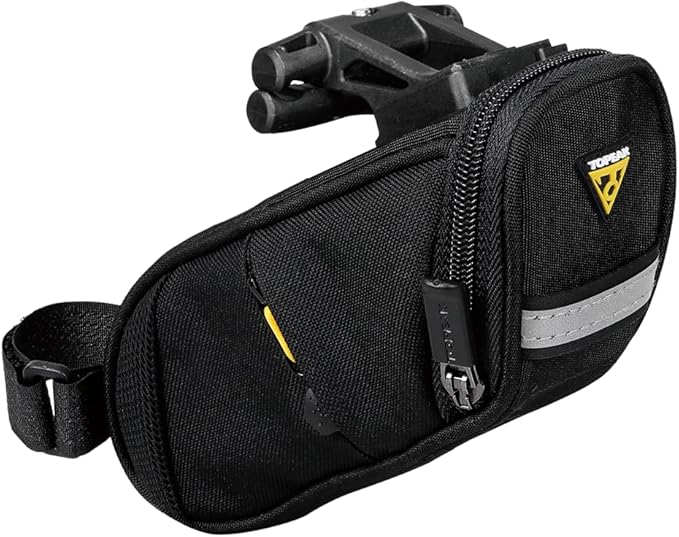 Topeak Aero Wedge Pack DX Small – 0.5 L Expanding Under‑Saddle Bag with QuickClick F25 Mount, Reflective Strip & Side Tool Pockets