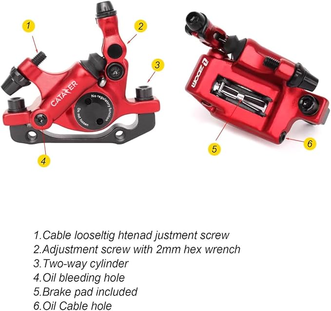 MTB Road XTECH HB-100 MTB Road Line Pulling Hydraulic Disc Brake Calipers Front & Rear Mountain Bike Disc Brake E-Bike Disc Brake Set