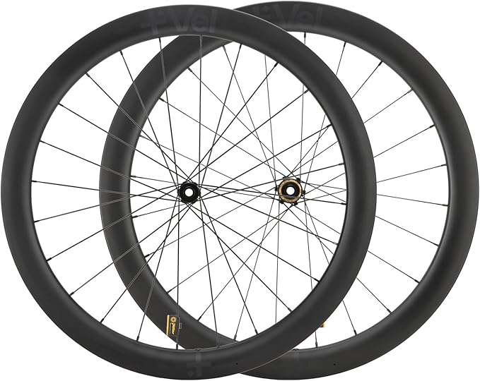 MEROCA VEL Road Bike Carbon Wheelset 700C Clincher Wheelset 50/60mm Deep Disc Brake Clincher/Tubeless Ready, 36T Ratchet Hub, Pillar Spokes