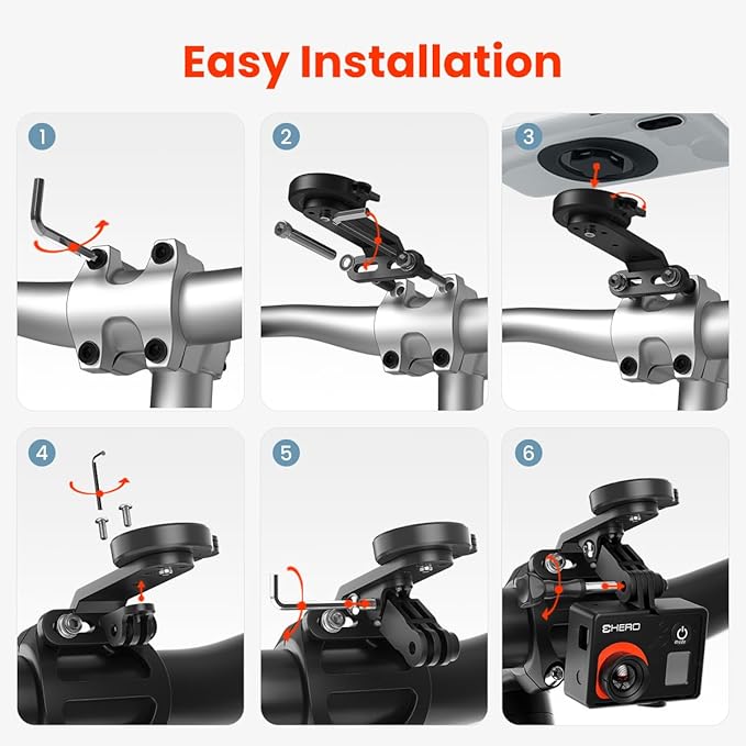 sincetop Bike Phone Holder, Aluminum Out-Front Bicycle Stem/Handlebar Phone Mount - 1S Quick Lock and Release Bicycle Phone Holder Universal for MTB Road Mountain Bikes, Action Cameras, Bike Lights