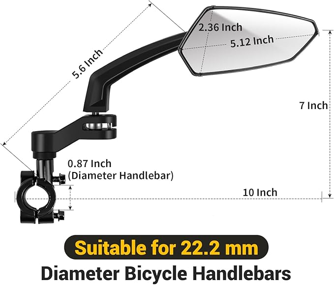 Addmotor Bike Mirrors, 1 Pair Bicycle Mirror Handlebar Mount, 360° Adjustable Rotatable Bike Mirror, HD, Safe Handlebar Rearview Mirror, Bike Accessories Bicycle Mirrors Set Blue