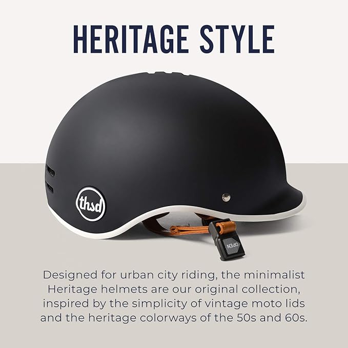 Thousand Heritage 1.0 Adult Bike Helmet; The Original Low Profile Retro Commuter Cycling Helmet Safety Certified for Bicycle Skateboard Skating Roller Skates; for Men & Women