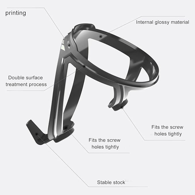 Bicycle Water Bottle Cage Holder Ultra Lightweight Durable Stable Bottle Mount for Road Mountain Bikes Outdoor Cycling Carbon Fiber Material 2.69oz (Dark Gray)