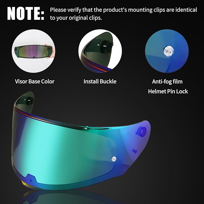Helmet Visors Face Shield Replacement,For Assault/Rapid/Stream Helmet Visor Accessories (Chrome Green)