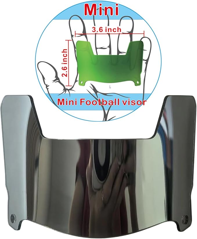 Mini Football Helmet Visor Clear with Clips Universal Fit for Collectors and Display