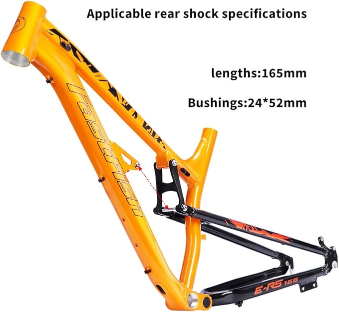 Full Suspension Bike Frame 27.5er Softtail Mountain Bike Frame Aluminium Alloy Disc Brake Bicycle Frame 17'' DH/XC/AM 135mm Quick Release Frame(Color:Black)