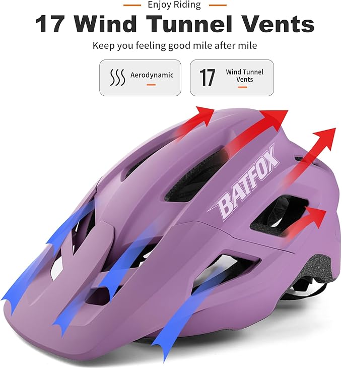 BATFOX NTA 8776 E-Bike & Mountain Bike Helmet for Adults Youth, E-MTB Cycling Helmet for Men Women (52-60CM)